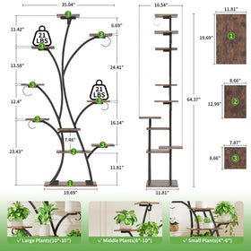 BACEKOLL 64-inch tall rack maximizes vertical gardening potential.