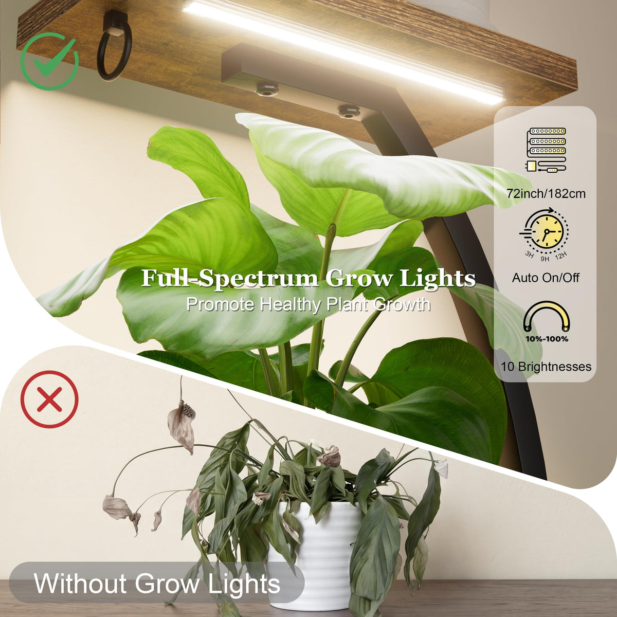 BACEKOLL 8-tier S-shape shelf elegantly displays plants and decor.