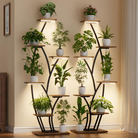 BACEKOLL lighted plant stand with full-spectrum grow lights for thriving indoor plants.