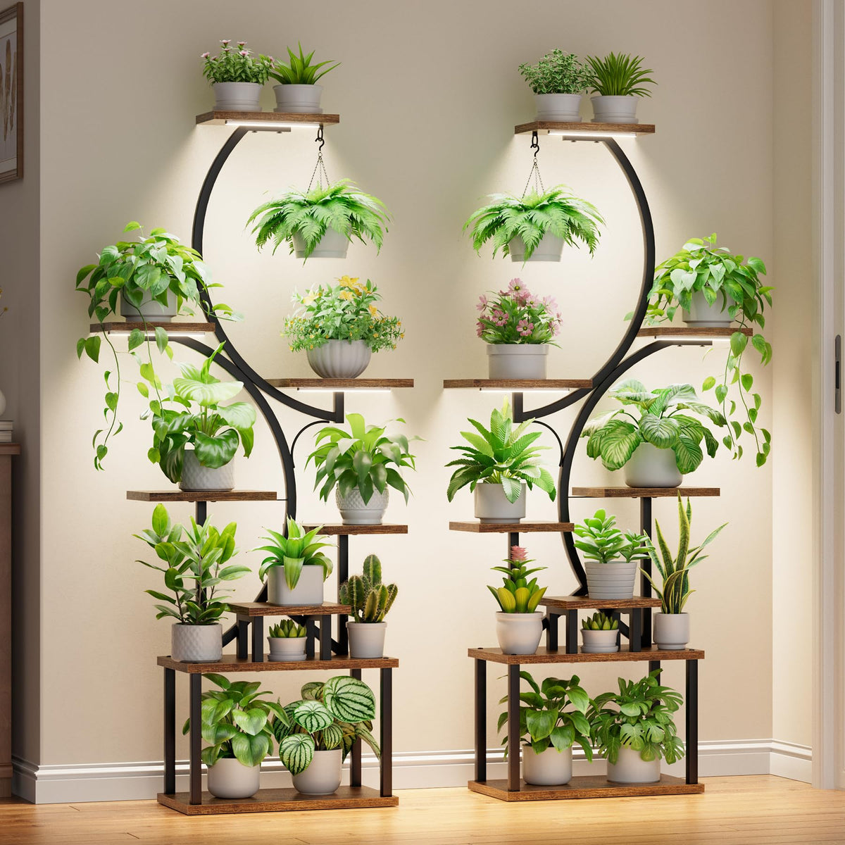 BACEKOLL plant stand with grow light for thriving indoor greenery.