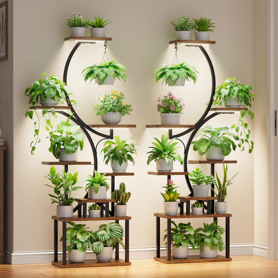 BACEKOLL plant stand with grow light for thriving indoor greenery.