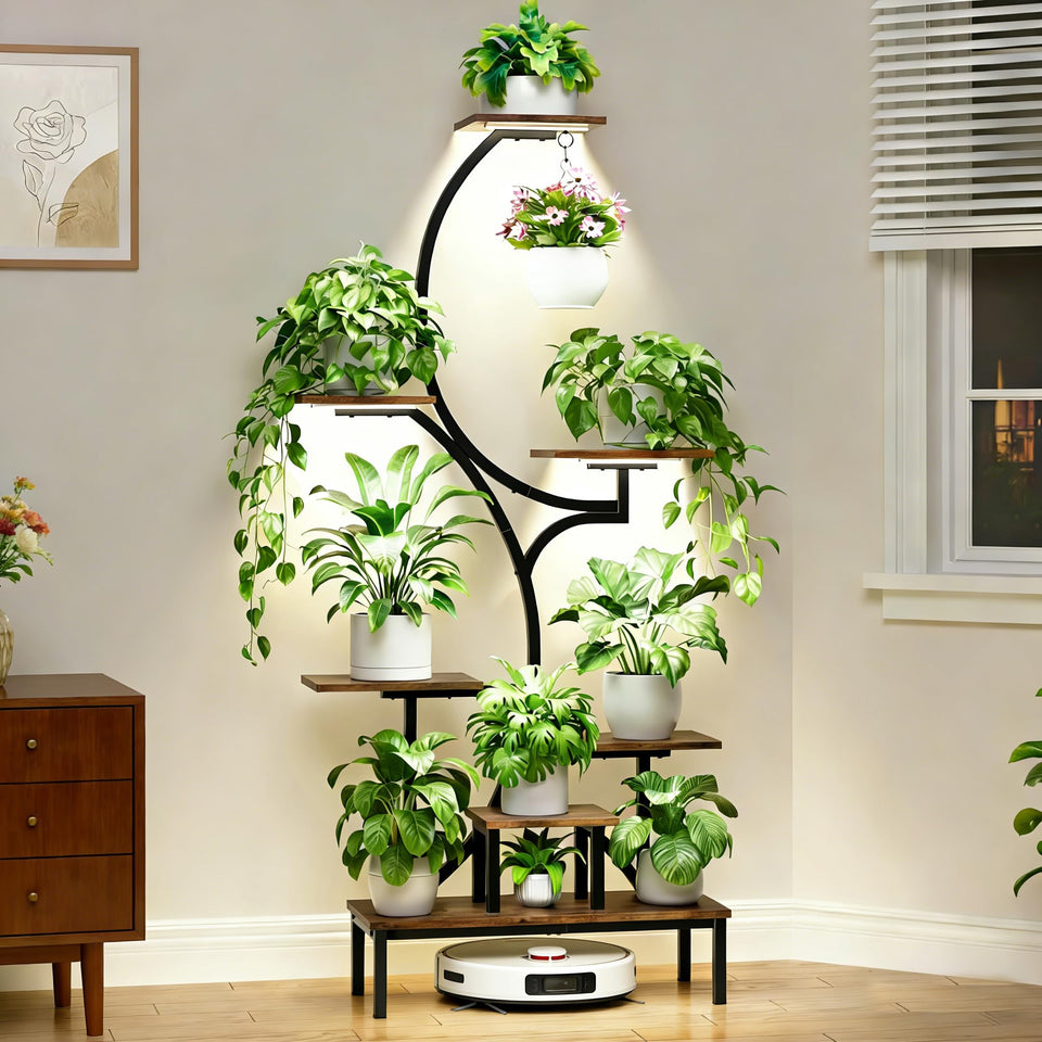 BACEKOLL plant stand with grow lights boosts corner greenery and décor
