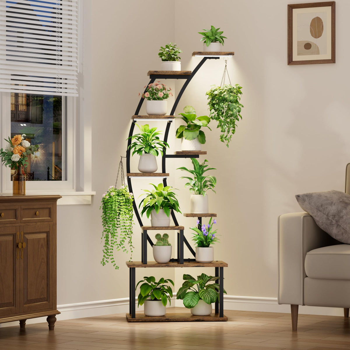 BACEKOLL 63-inch nine-tier stand front view highlights vertical display