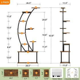 BACEKOLL Plant Stand hanging hooks for extra display options