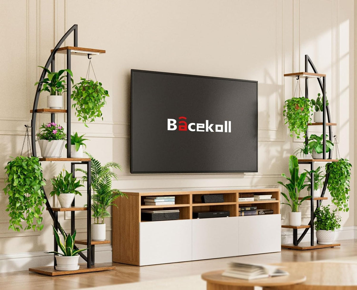 BACEKOLL sturdy metal frame supports multiple pots on all tiers
