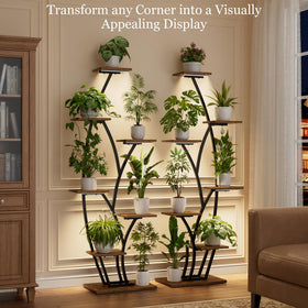 BACEKOLL tall 7-tier plant shelves maximize vertical space for herbs and succulents.
