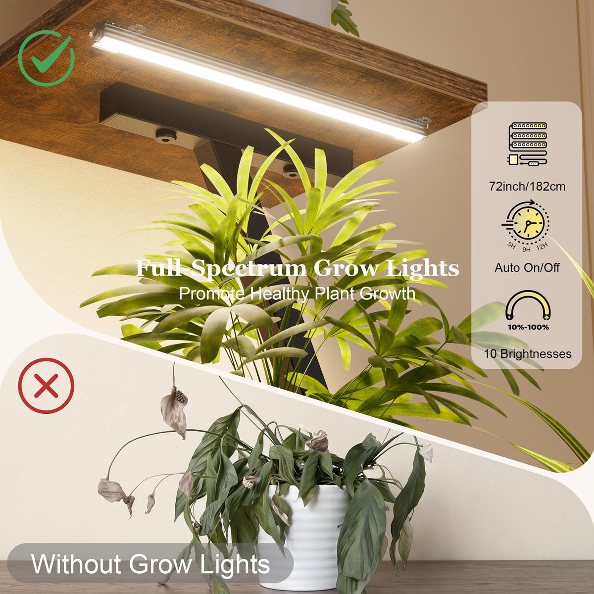 Two-pack corner plant shelves by BACEKOLL help organize plants without floor clutter.