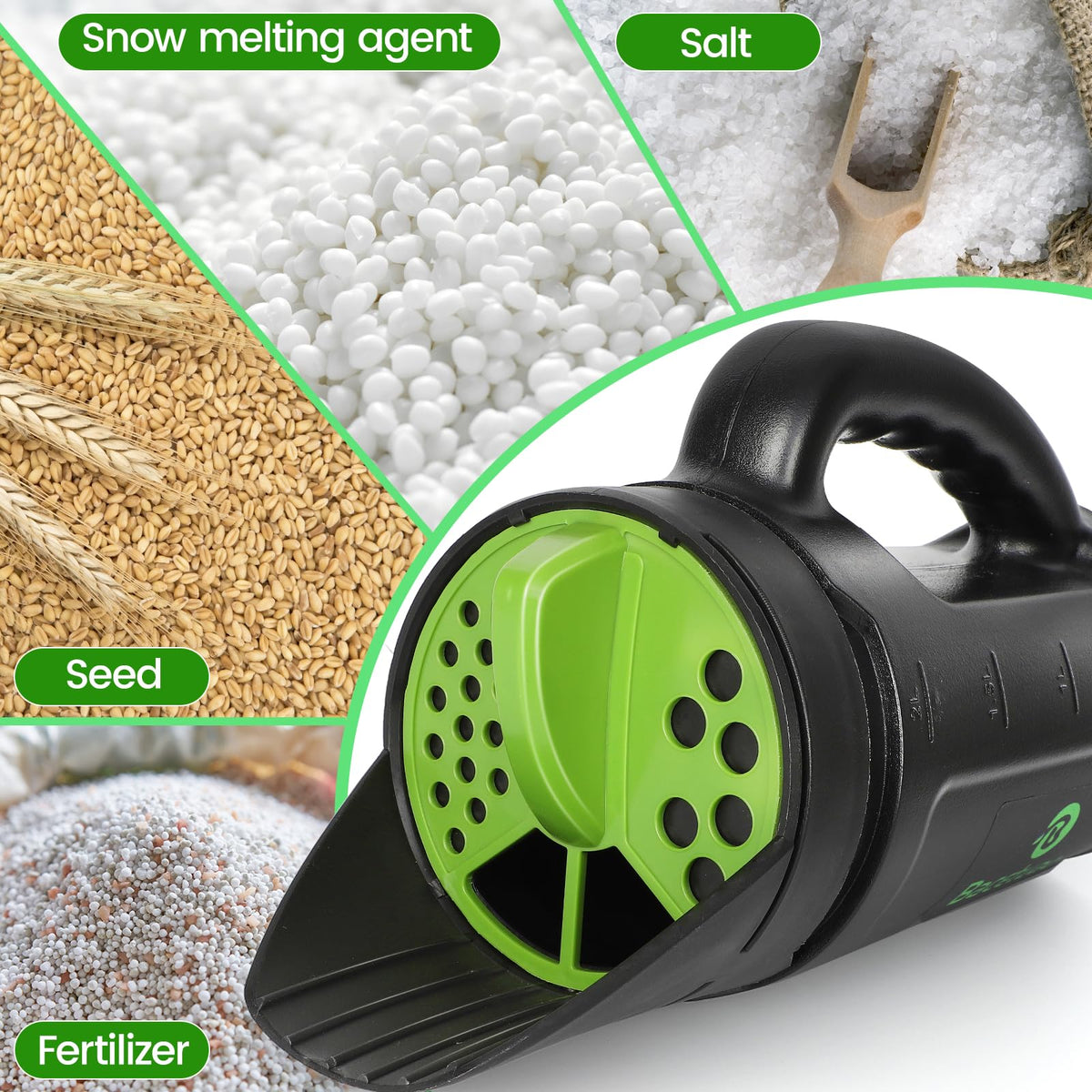 Bacetuao grass seed spreader ensures even lawn coverage.