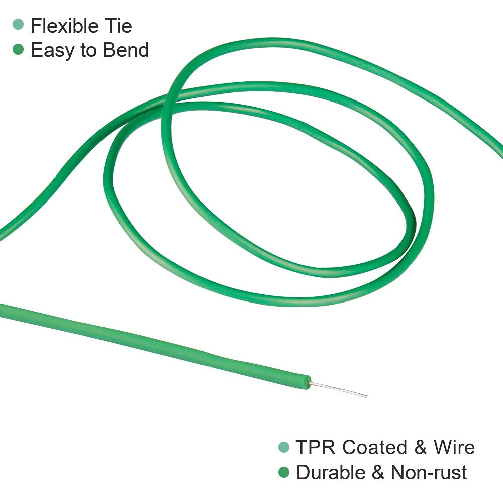Bacetuao plant ties show inner metal cord for strong plant support.