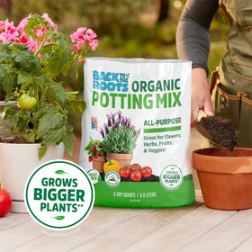 Back to the Roots dolomitic limestone helps maintain stable pH for versatile plants.