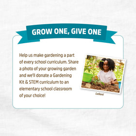 Kids Grow Kit donation concept with Back to the Roots Grow One Give One.