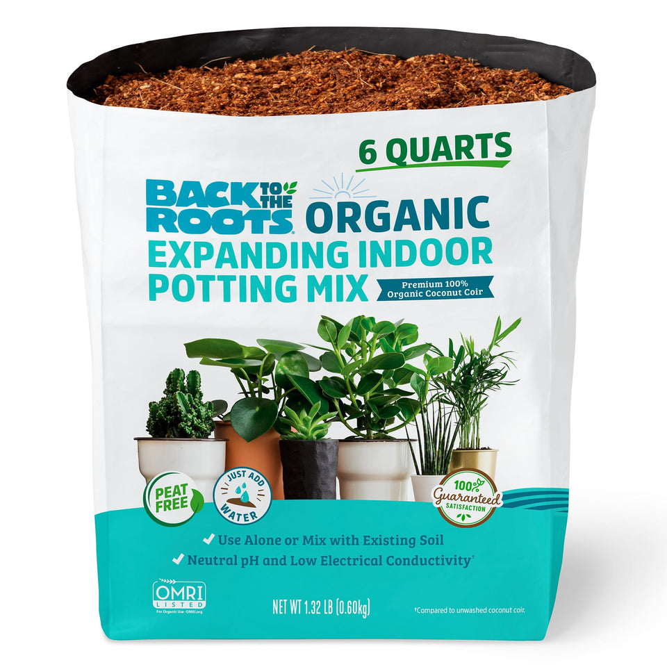 Back to the Roots organic indoor soil block expands to 6 quarts for potting