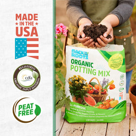 Back to the Roots potting mix with coconut coir for better moisture retention