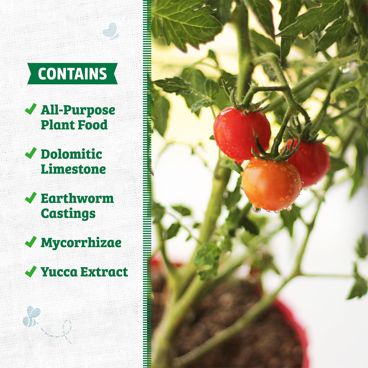 Back to the Roots potting mix includes worm-castings for natural enrichment