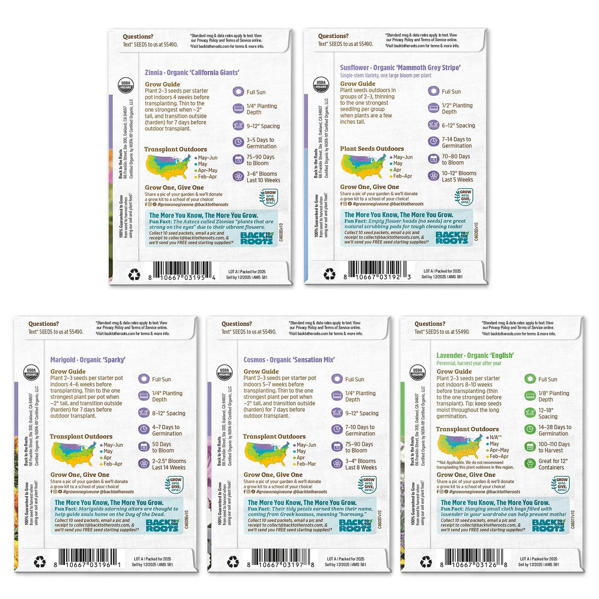 Back to the Roots ready-to-ship five-pack, convenient for gifting or personal garden projects.