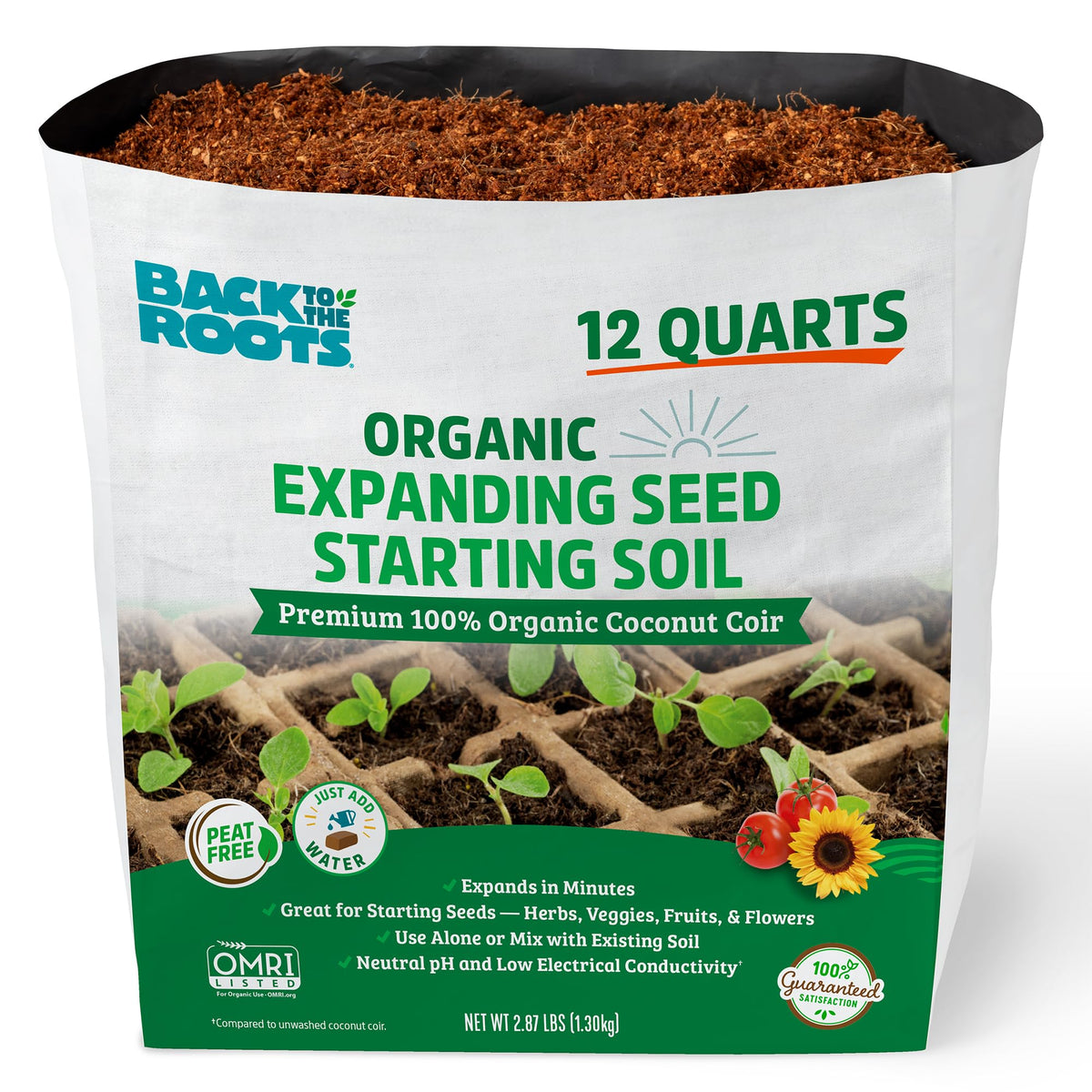 Back to the Roots seed starting block before expansion, compact and easy to store.