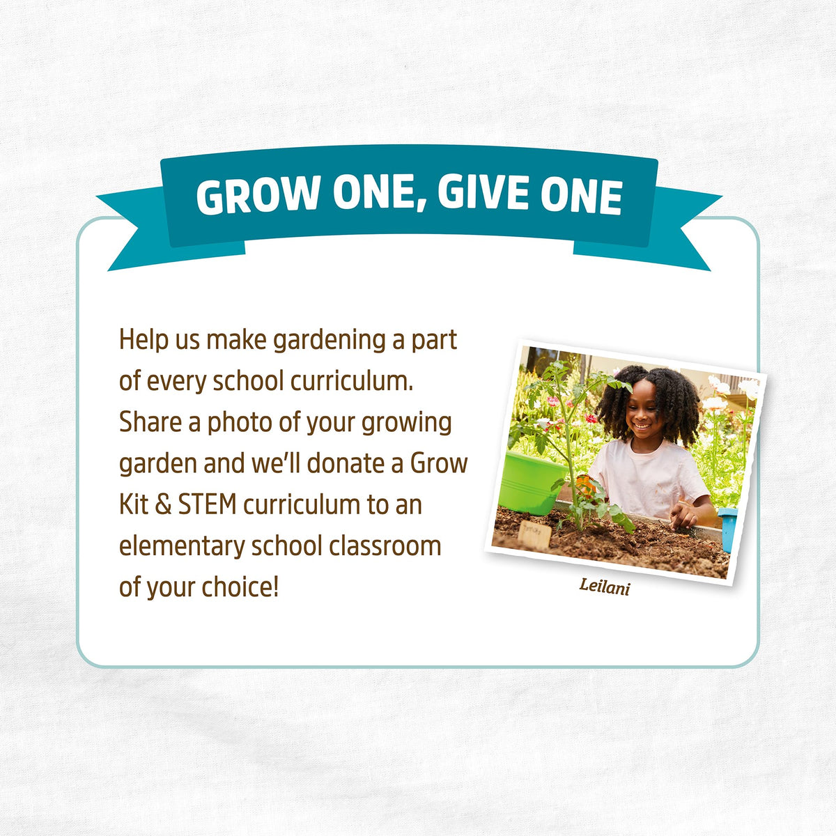 Back to the Roots soil design enhances water retention and air for roots.