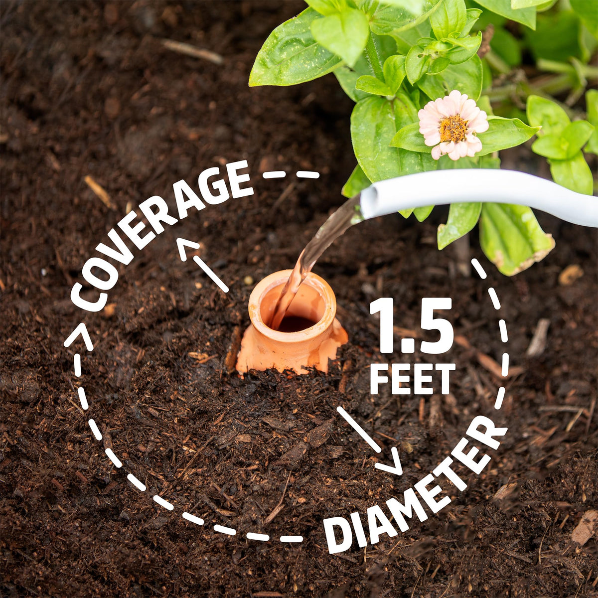 Back to the Roots terracotta porous surface enabling slow moisture release to roots.