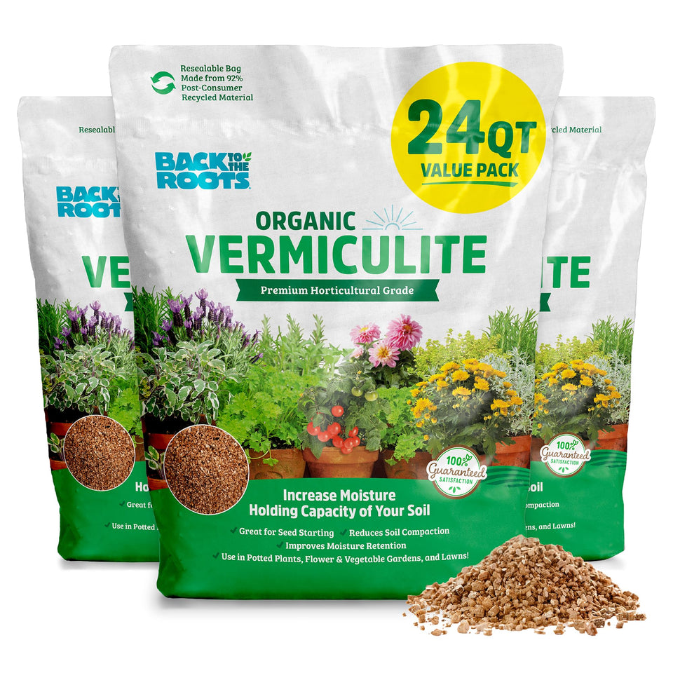 Back to the Roots vermiculite bulk bags for moisture management in gardens.