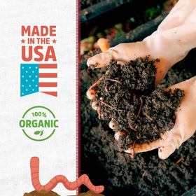 Back to the Roots worm castings texture, rich soil amendment for indoor and outdoor use.