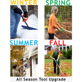 BackEZ offset handle positioned on a tool shaft promotes a taller, straighter posture.