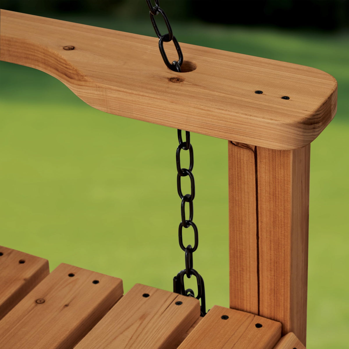 Backyard Discovery Cedar Wood Finish highlights natural strength and weather resistance for outdoor use.
