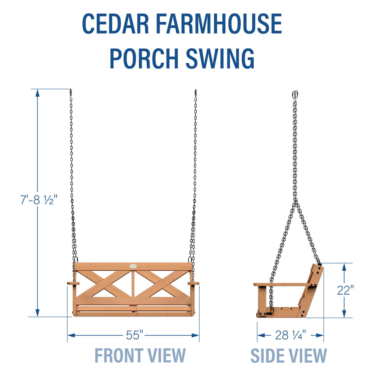Backyard Discovery Heavy-Duty Chains enable secure suspension and long-lasting outdoor enjoyment.