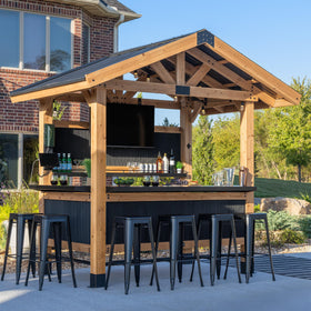 Backyard Discovery Palisade galvanized roof offers weather protection for year-round use.