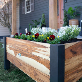 Backyard Discovery bottom slats in teak bed promote airflow and moisture control.