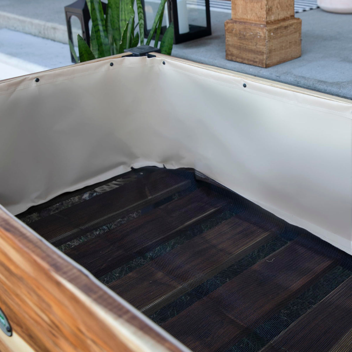 Backyard Discovery oil finish enhances grain and water resistance.