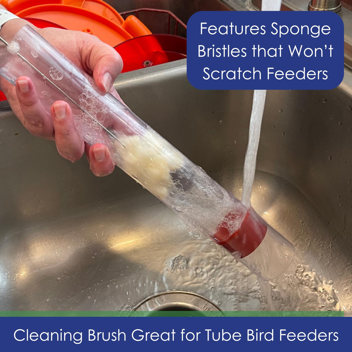 Backyard Essentials Scratch-Free Sponge for feeders protects glass and plastic finishes during cleaning