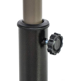 Backyard Expressions base includes adapters for three umbrella sizes.