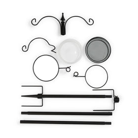 Backyard Expressions Bird Feeding Station hooks adjust to fit multiple feeders.