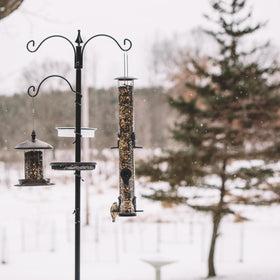 Backyard Expressions Bird Feeding Station water bowl doubles as a refreshing bird bath.