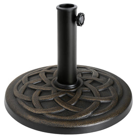 Backyard Expressions bronze umbrella base, 17in diameter, keeps patio umbrella stable.