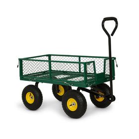 Backyard Expressions cart with removable mesh sides for flatbed versatility