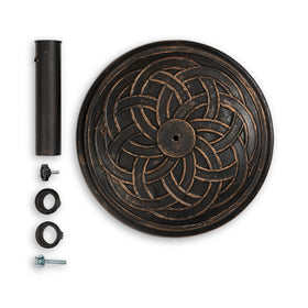 Backyard Expressions base with antique bronze finish and woven texture for patio styling.