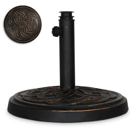 Backyard Expressions round heavy-duty umbrella base providing stable outdoor shade support.