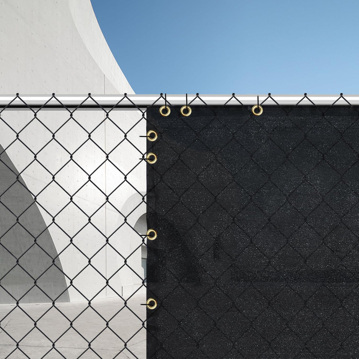 BADAO backyard privacy screen installed on chain-link for secluded patio time