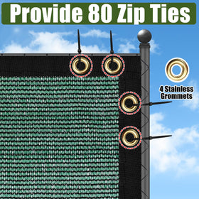 BADAO privacy screen with grommets at corners for secure installation.