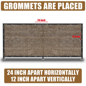 BADAO privacy screen with copper grommets adds durable edge to fencing.