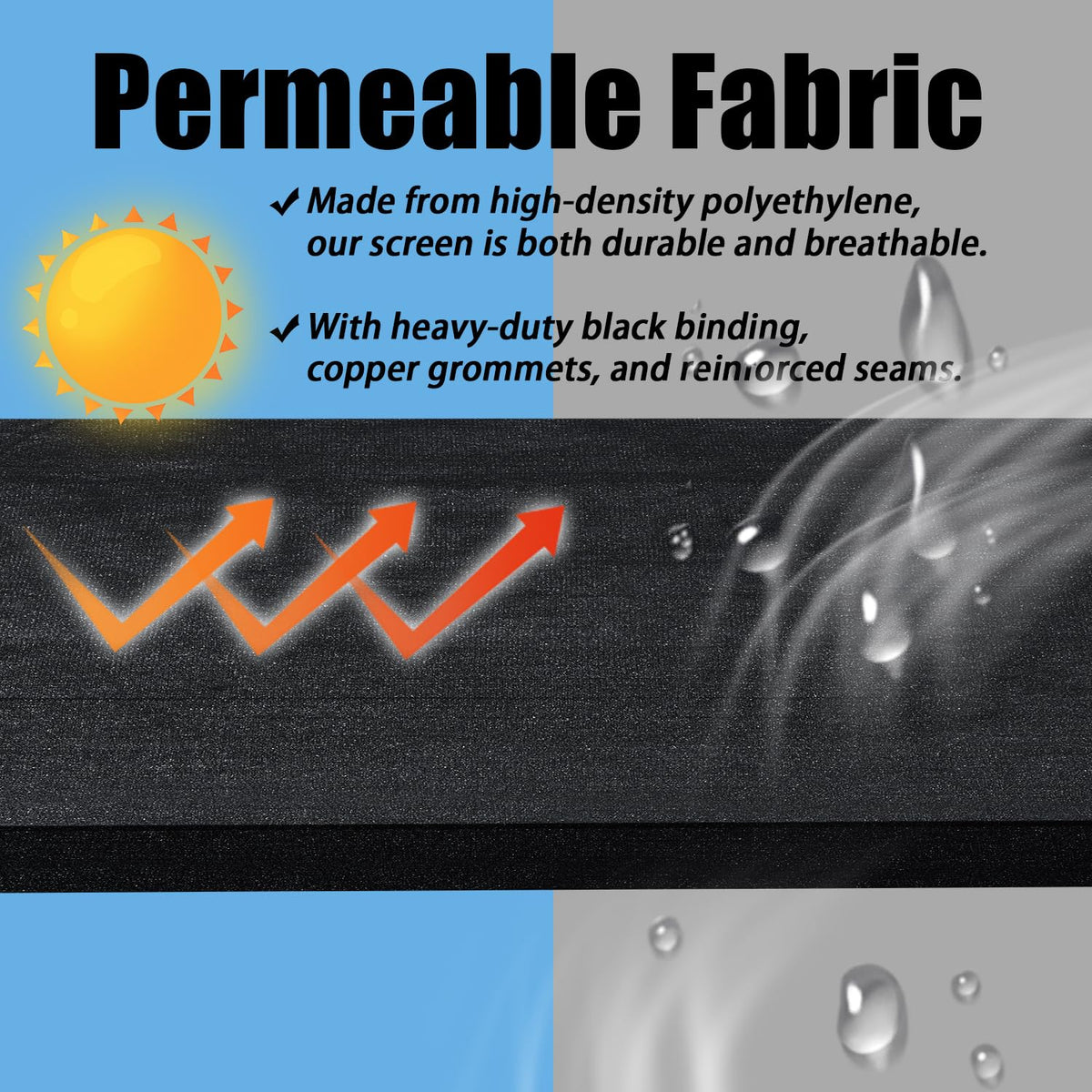 BADAO high-density polyethylene fabric provides breathable privacy coverage