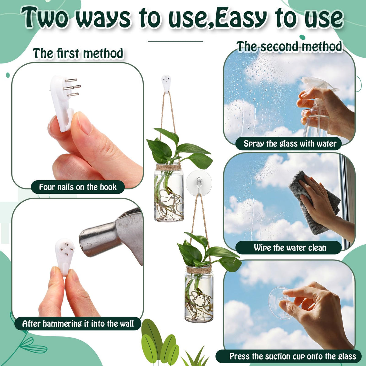 Baderke compact display adds green accent to home, office, or balcony.