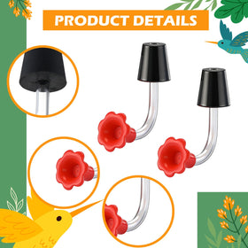 Two Baderke hummingbird tubes provide easy replacement and continuous feeding.