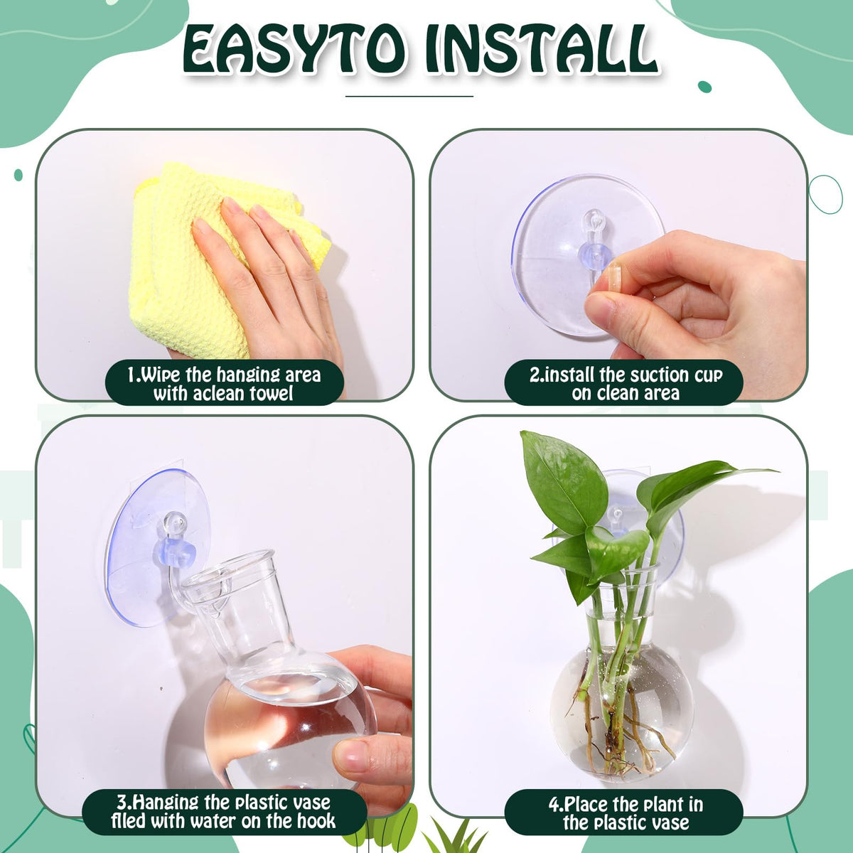 Baderke plastic wall hanging planter features durable acrylic design.