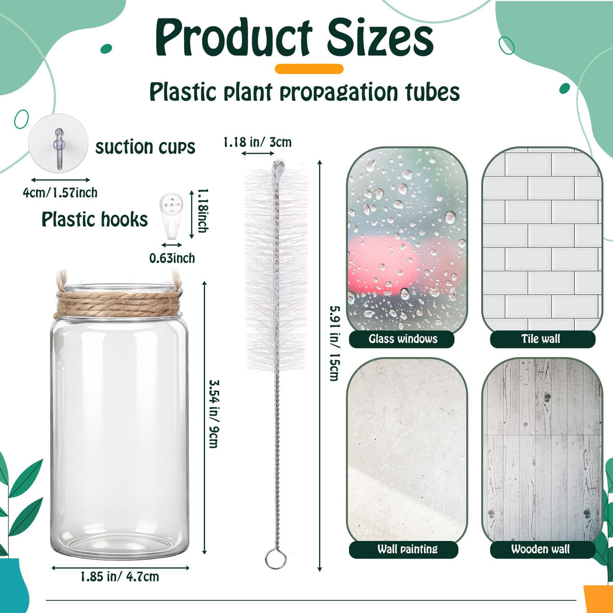 Baderke transparent tubes let you monitor roots and water level easily.