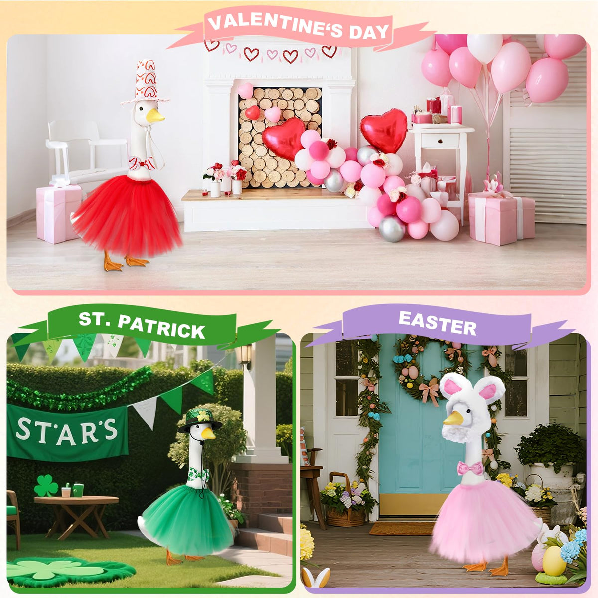 Bafeil Easter goose outfit adds springtime whimsy to your front yard.