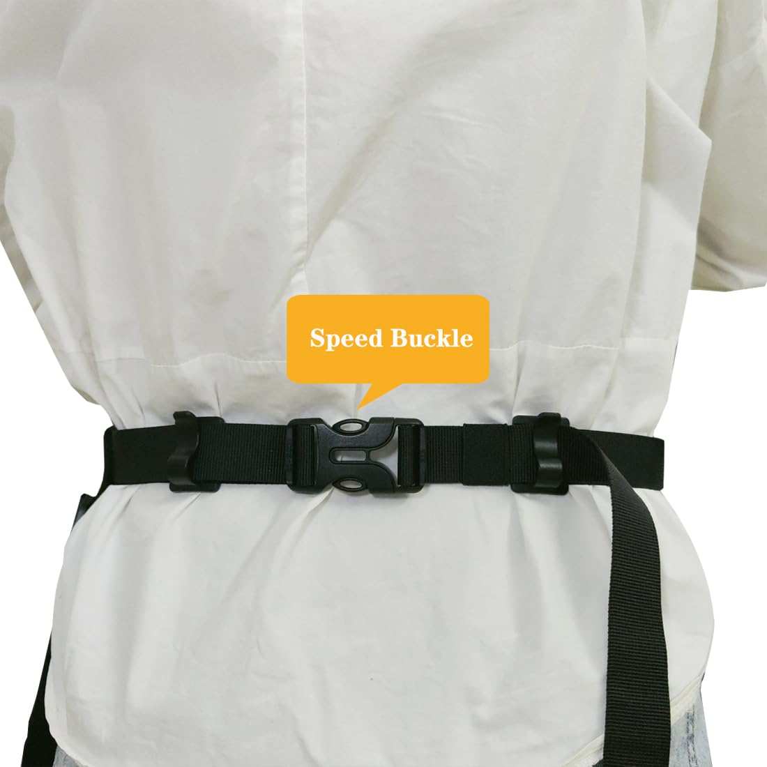 Bafelia Garden Apron model wearing green floral pattern for style.