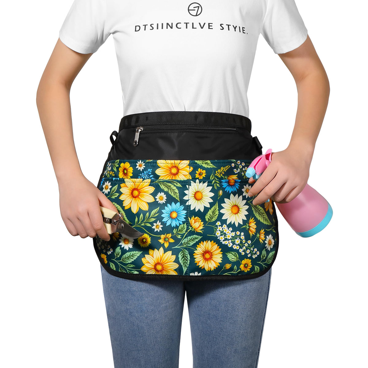 Bafelia half-florist apron showcases waterproof, stain-resistant fabric.