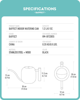 Baffect can with semi-closed top opening prevents spills during pouring.